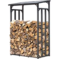 QUICK STAR Metal Chimenea Madera Estante Antracita 130 x 70 x 130 cm Jardín Prinidor Refugio de 1.6 m³ de Madera…